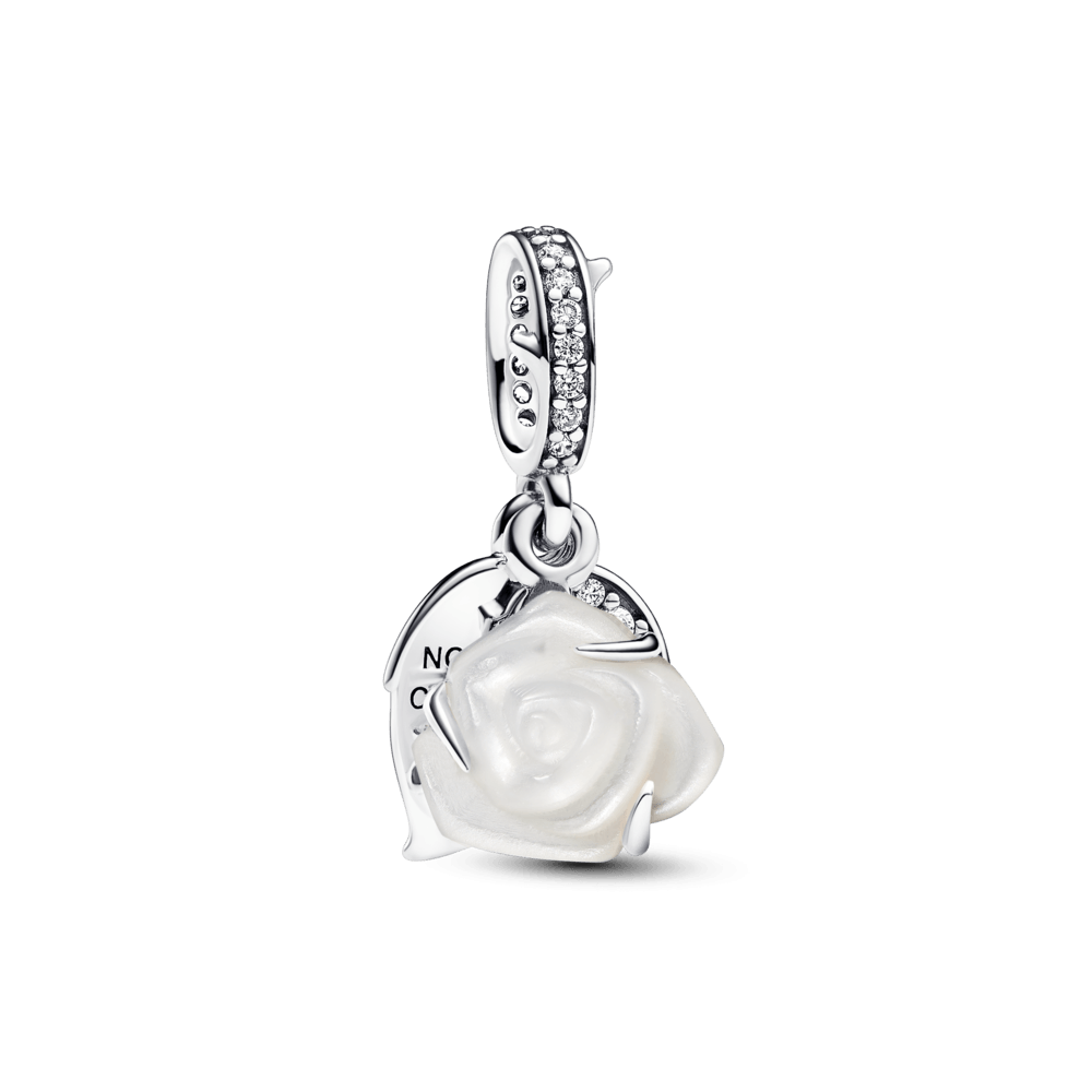 Colgante Doble Rosa Blanca
