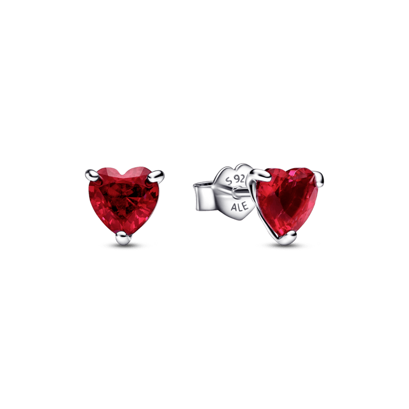 Red Heart Stud Earrings