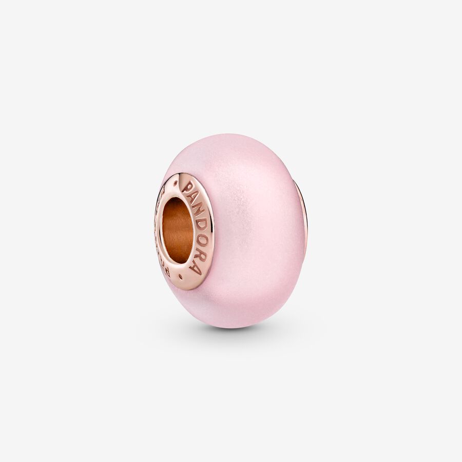Matte pink Murano glass