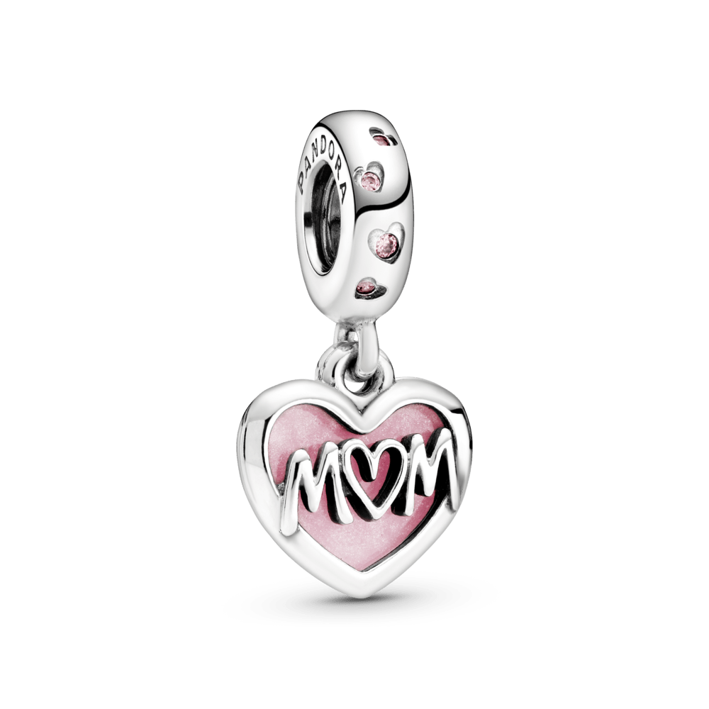 Pink Heart Mom Pendant