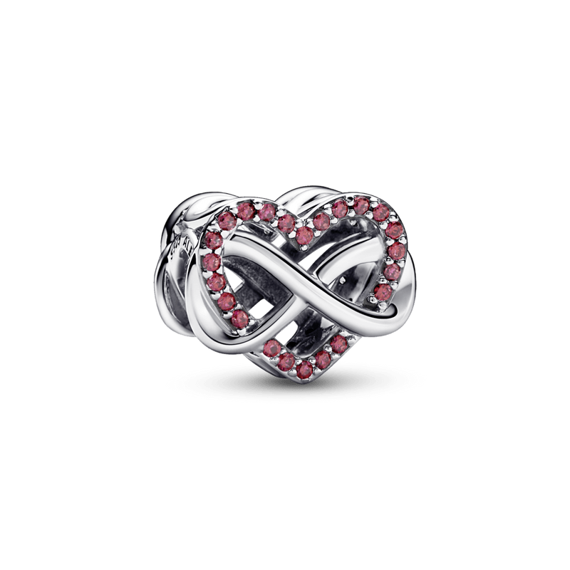 Infinity heart red crystals