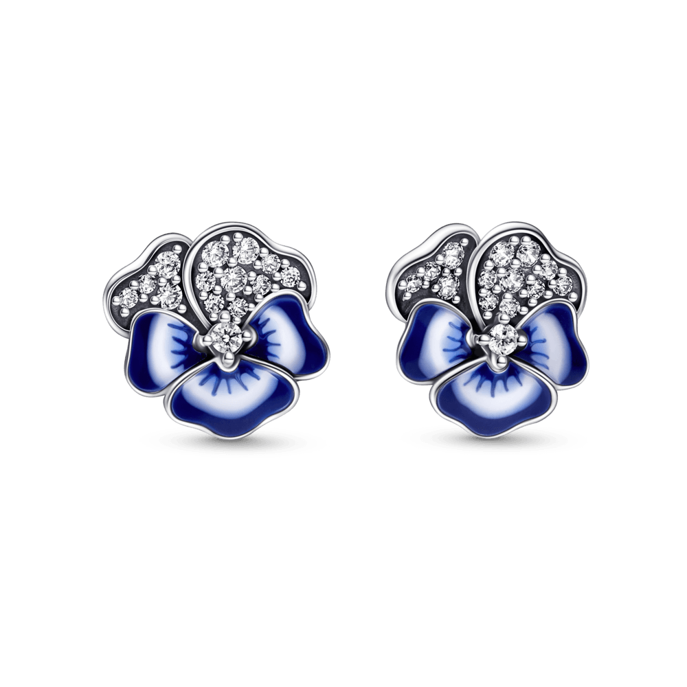 Aretes flor azul zirconias