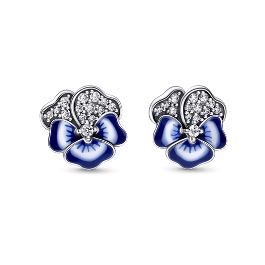 Aretes flor azul zirconias