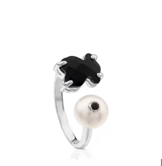 Anillo Oso negro + Perla