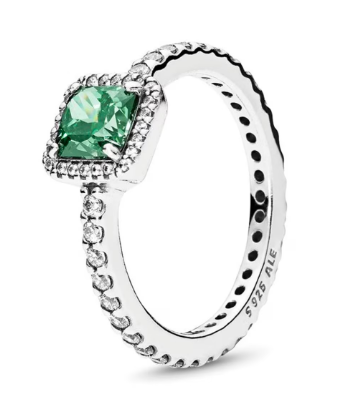 Green Square Stone Ring