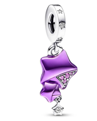 Double purple star pendant