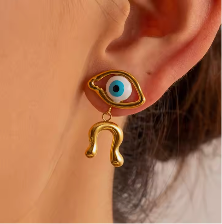 Aretes Ojo turco de gota