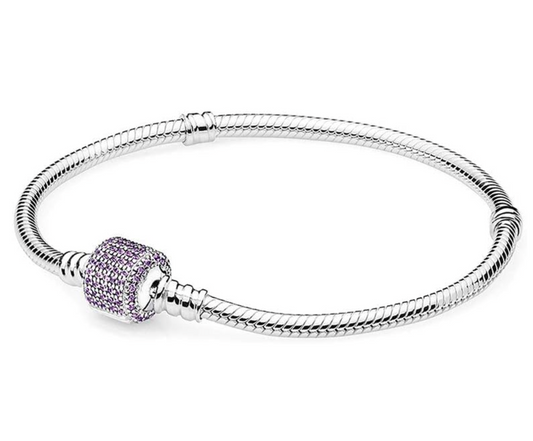 Pulsera Barril Zirconias Morado