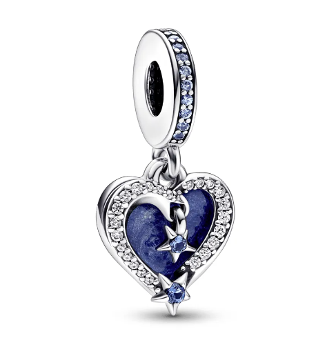 Double Celestial Shooting Star and Heart Pendant