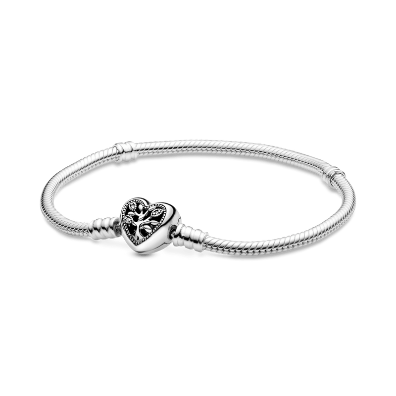 Heart clasp bracelet decorated with family tree