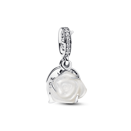 Colgante Doble Rosa Blanca