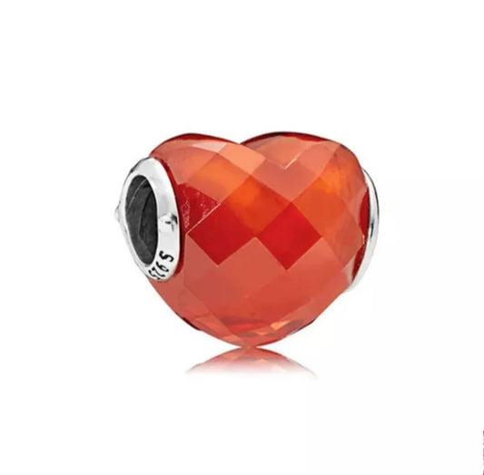 Corazón naranja Cristal