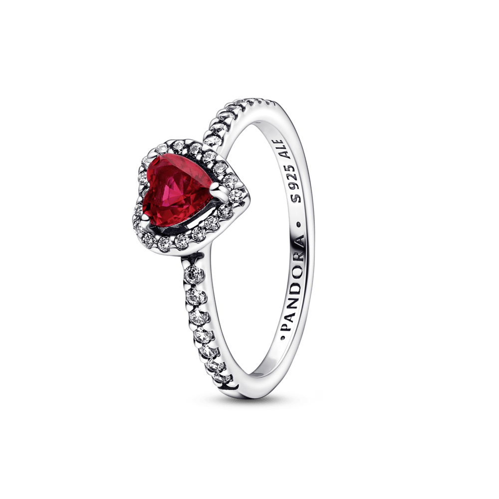 Red Raised Heart Ring 