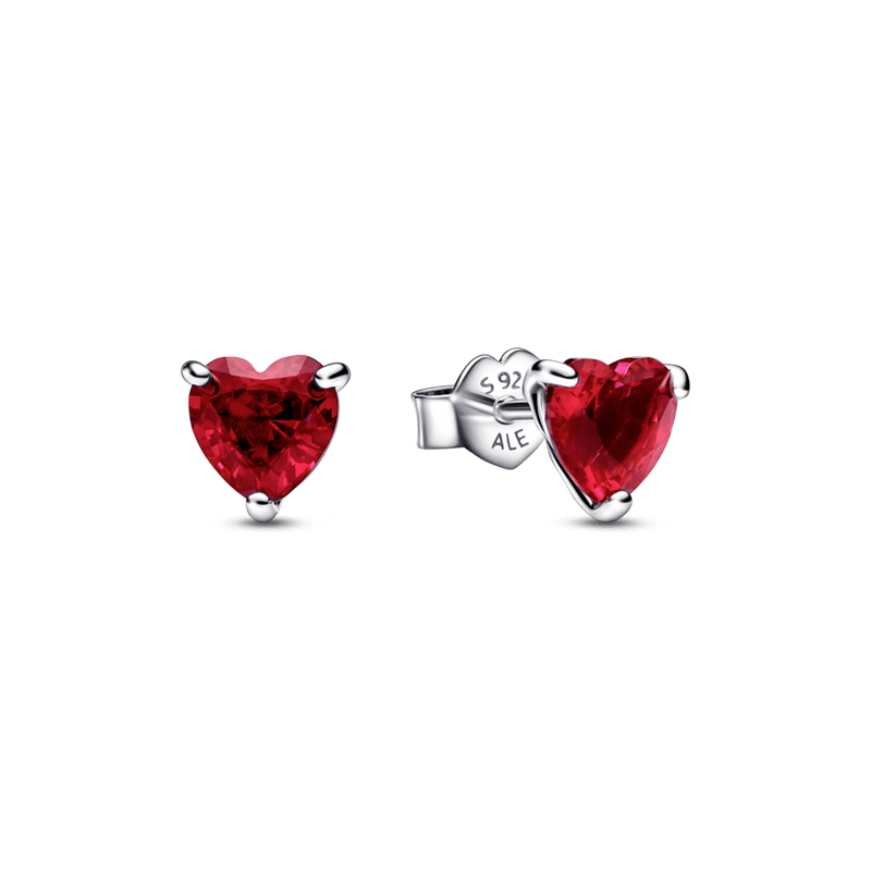 Red Heart Stud Earrings 