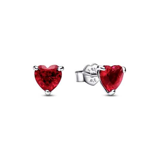 Red Heart Stud Earrings 