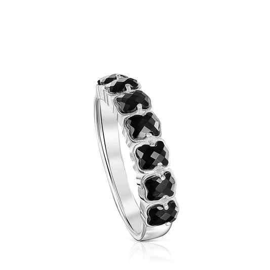 Onyx Bear Motifs Ring