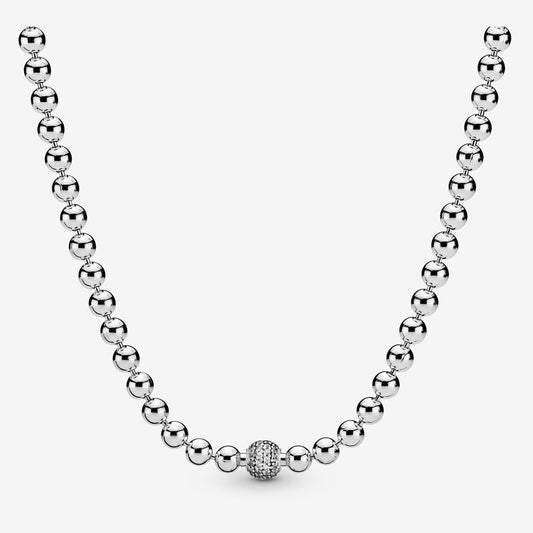 Pandora silver beads necklace