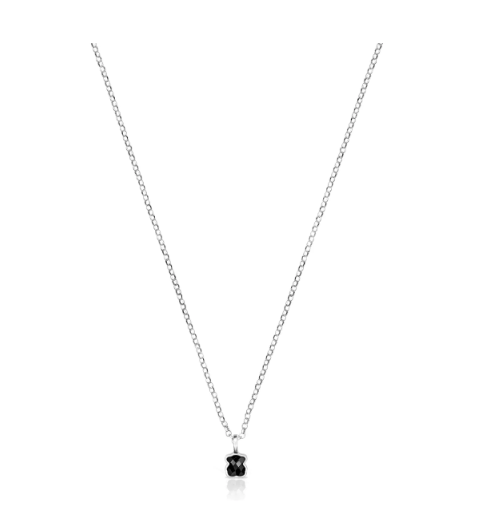 Mini Onyx Bear Necklace 