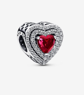 Zirconia Leveled Heart Charm