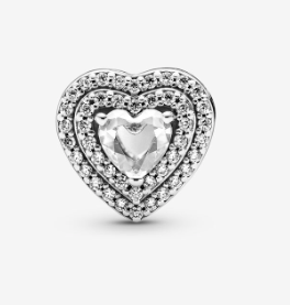 Zirconia Leveled Heart Charm