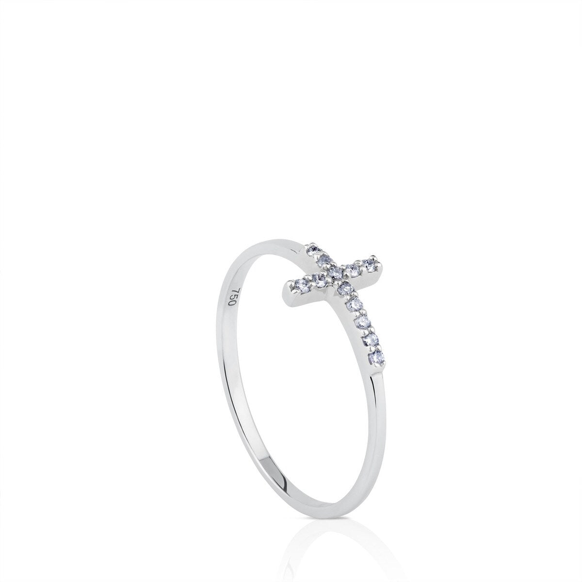 White Gold Cross Ring