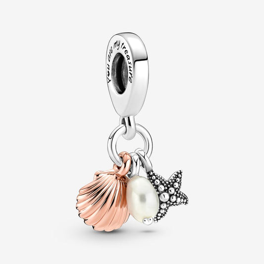 Shell, starfish, pearl pendant