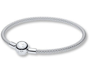 Rigid silver mesh bracelet