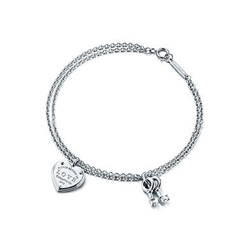 Heart and key bracelet